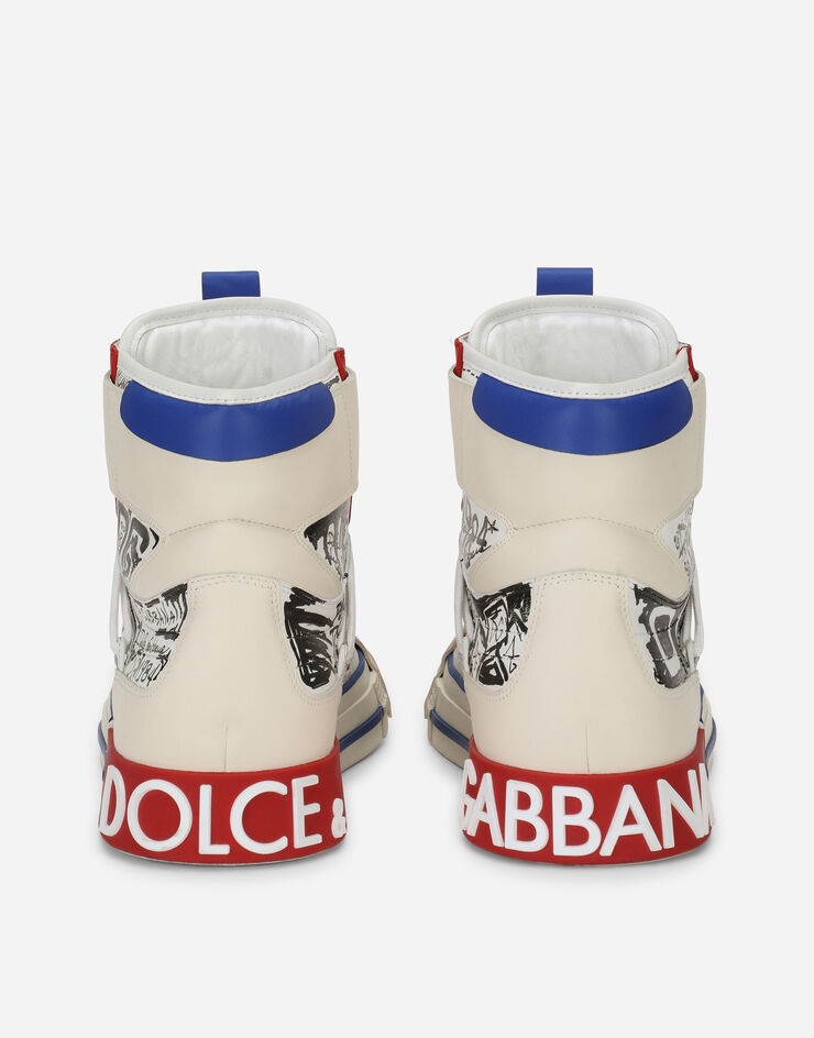 Calfskin Custom 2.Zero high-top sneakers with graffiti print - 3