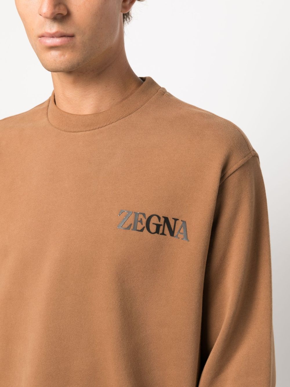 logo-embossed cotton sweatshirt - 5