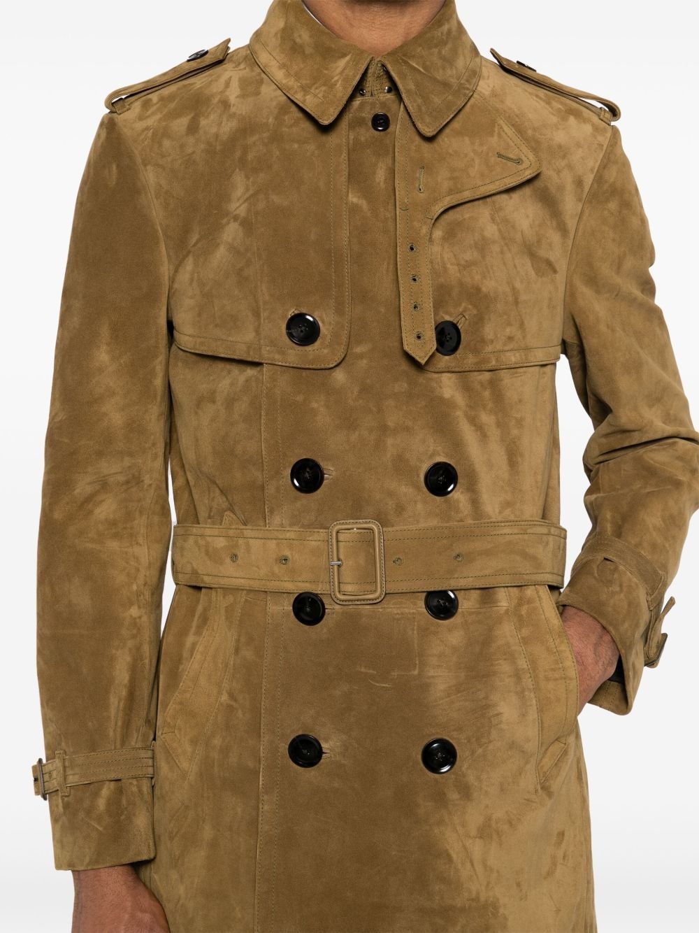 Buttery suede trench coat - 5
