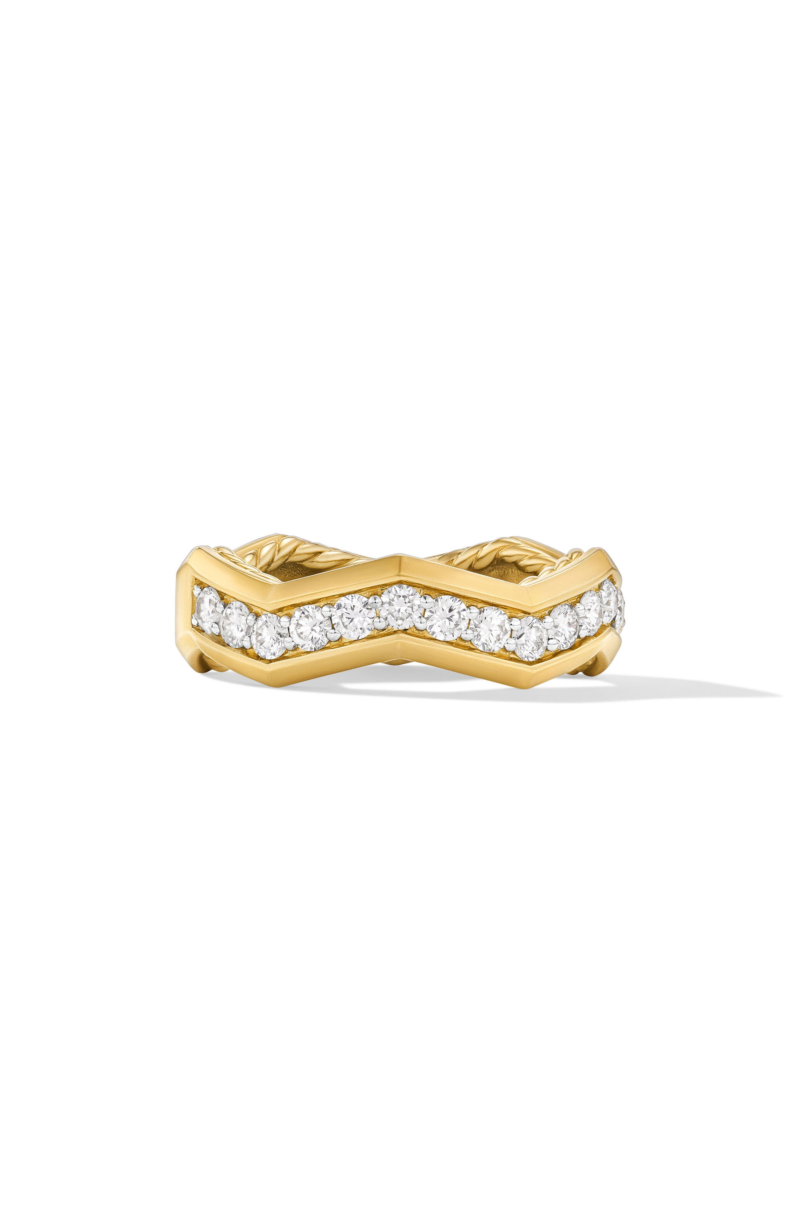 David Yurman Stax Pavé Diamond Ring, 5mm in 18K Yellow Gold at Nordstrom - 1