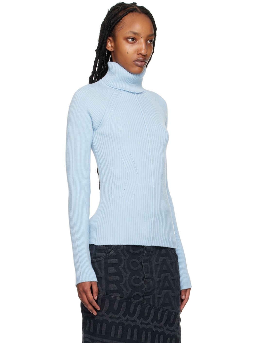 Blue 'The Ribbed' Turtleneck - 2