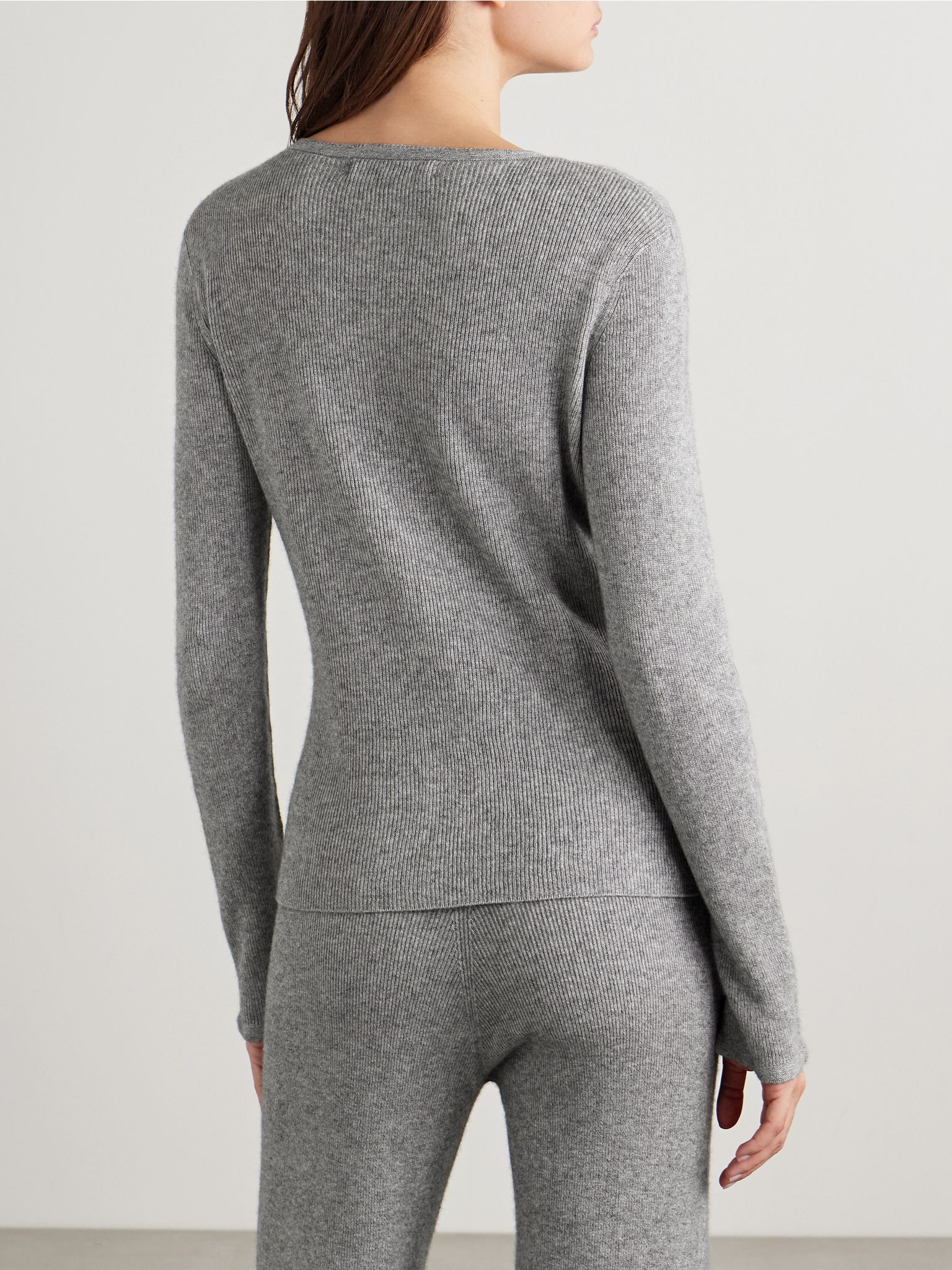 Delicash ribbed cashmere and silk-blend cardigan Gray - 4