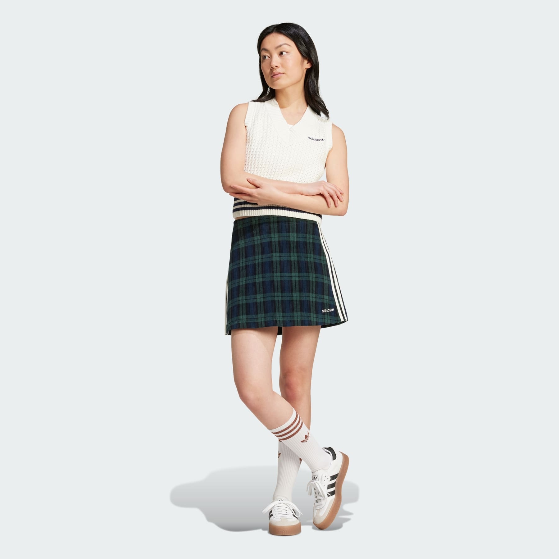 Corduroy Tartan Skirt - 4