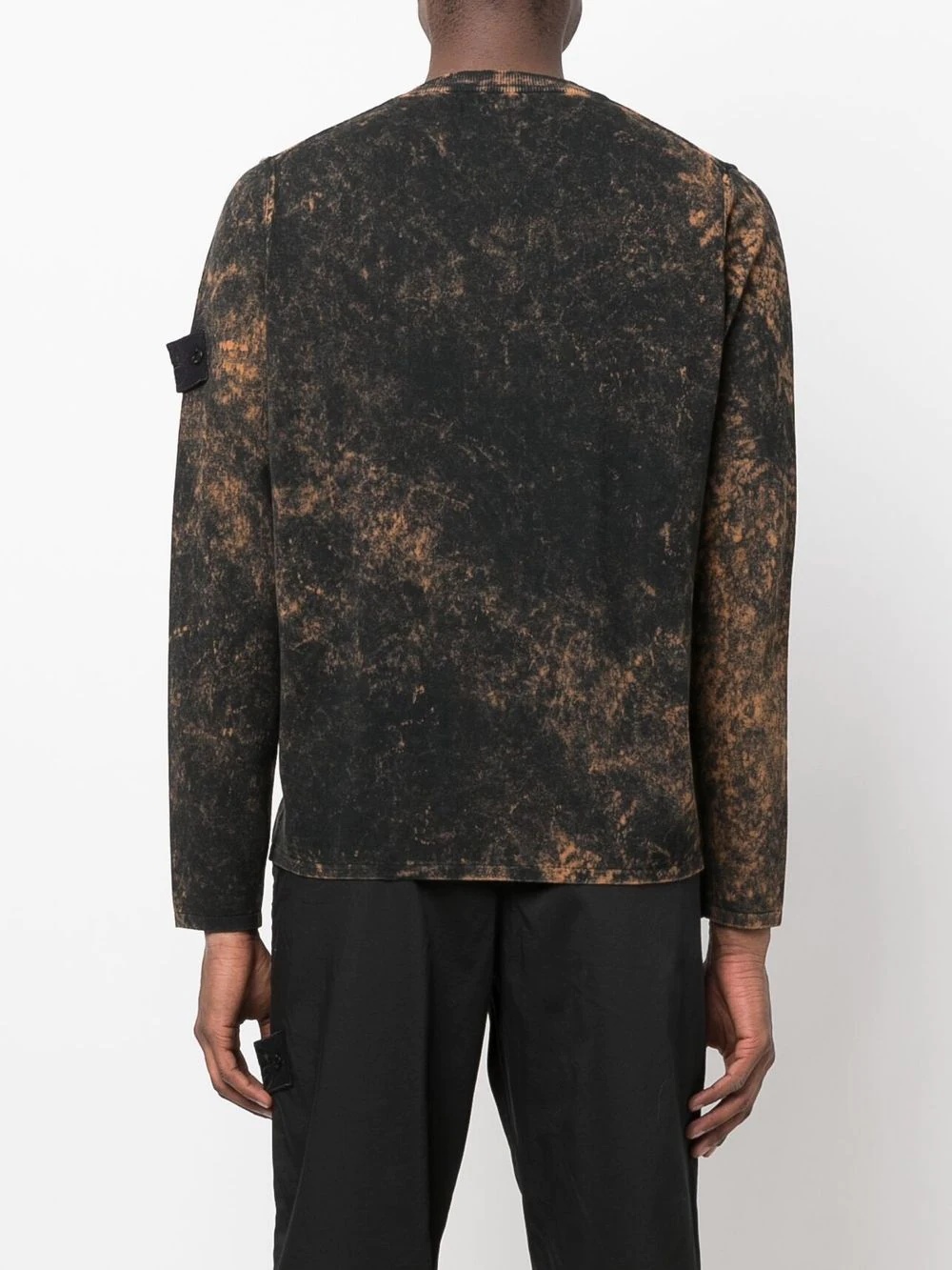 bleached-effect crew neck jumper - 4