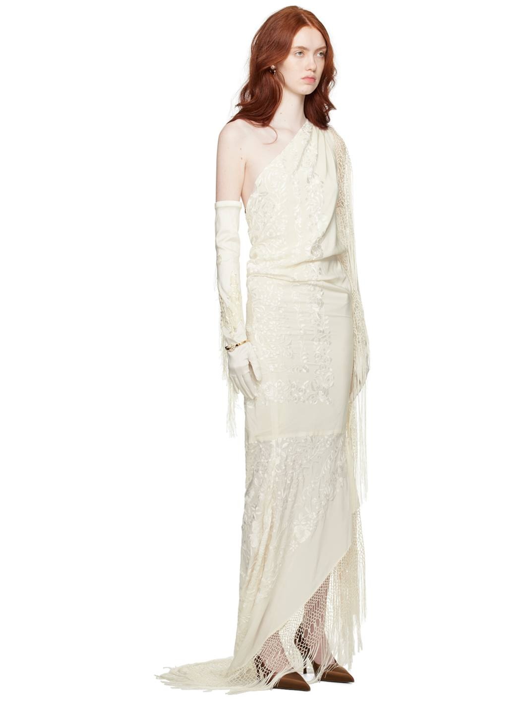 SSENSE Exclusive Off-White Piano Shawl Maxi Dress - 2