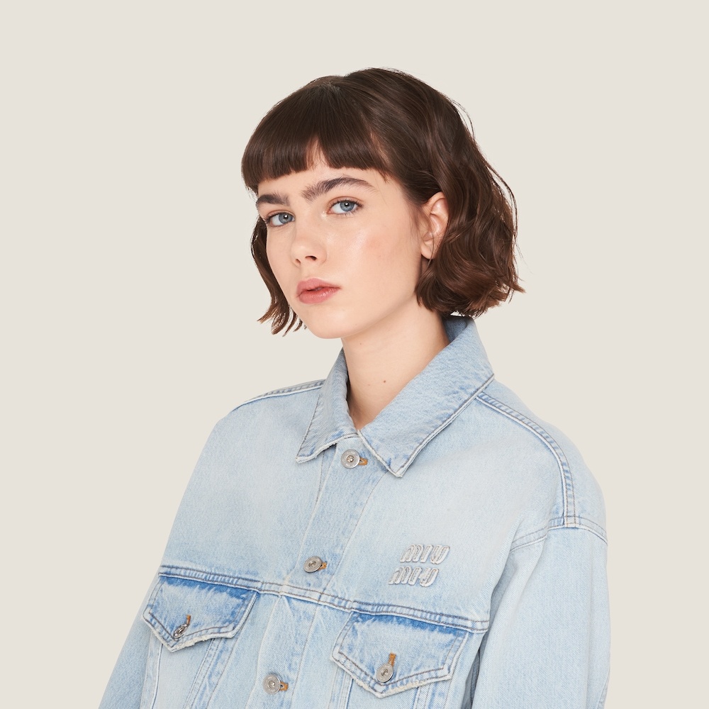 Embroidered denim blouson jacket - 3