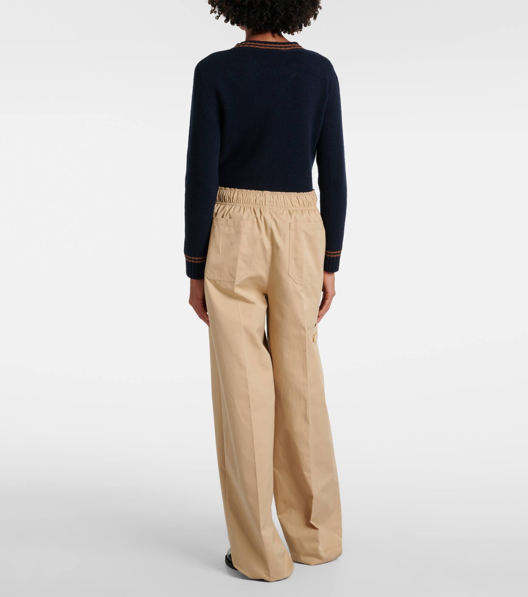 Cotton poplin straight pants - 3