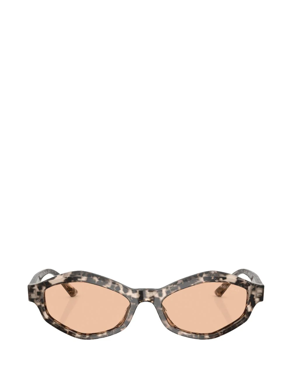 tortoiseshell-effect geometric-frame sunglasses - 1