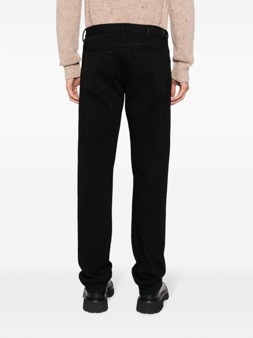mid-rise cotton straight jeans - 4