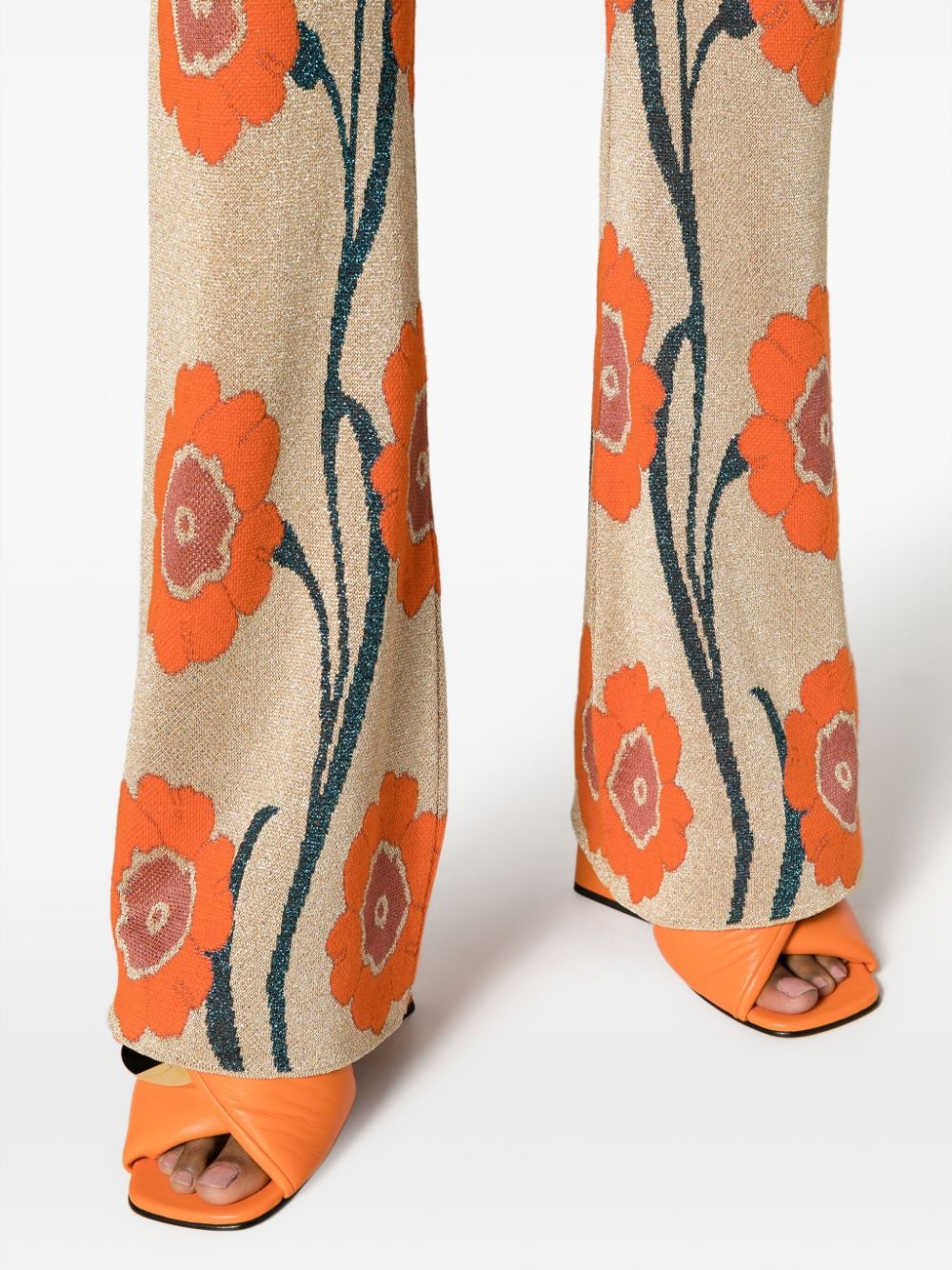floral-jacquard straight-leg trousers - 5