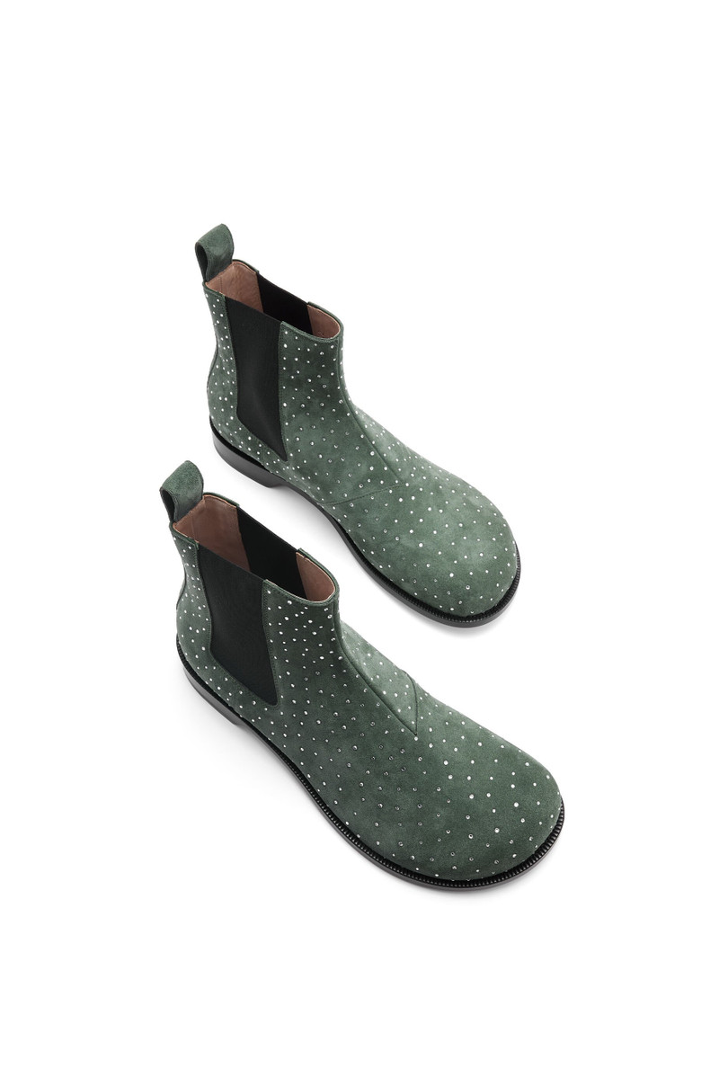 Campo Chelsea boot in suede calfskin and allover rhinestones 3