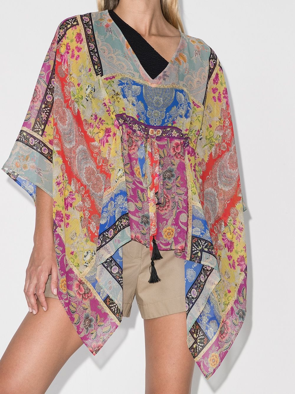 paisley-print poncho top - 2