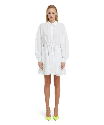 MSGM Cotton seersucker short dress with adjustable waistline outlook
