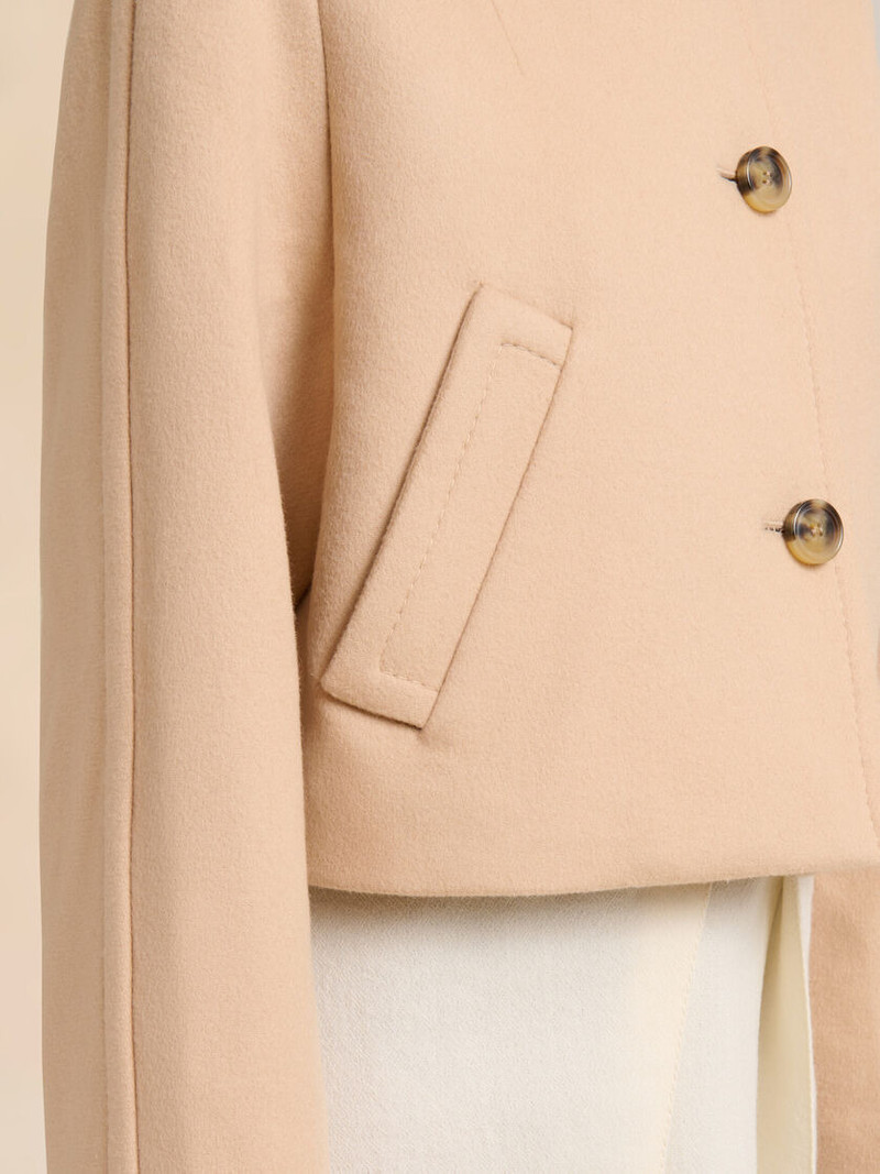 CAMEL FELT CROPPED JACKET 5