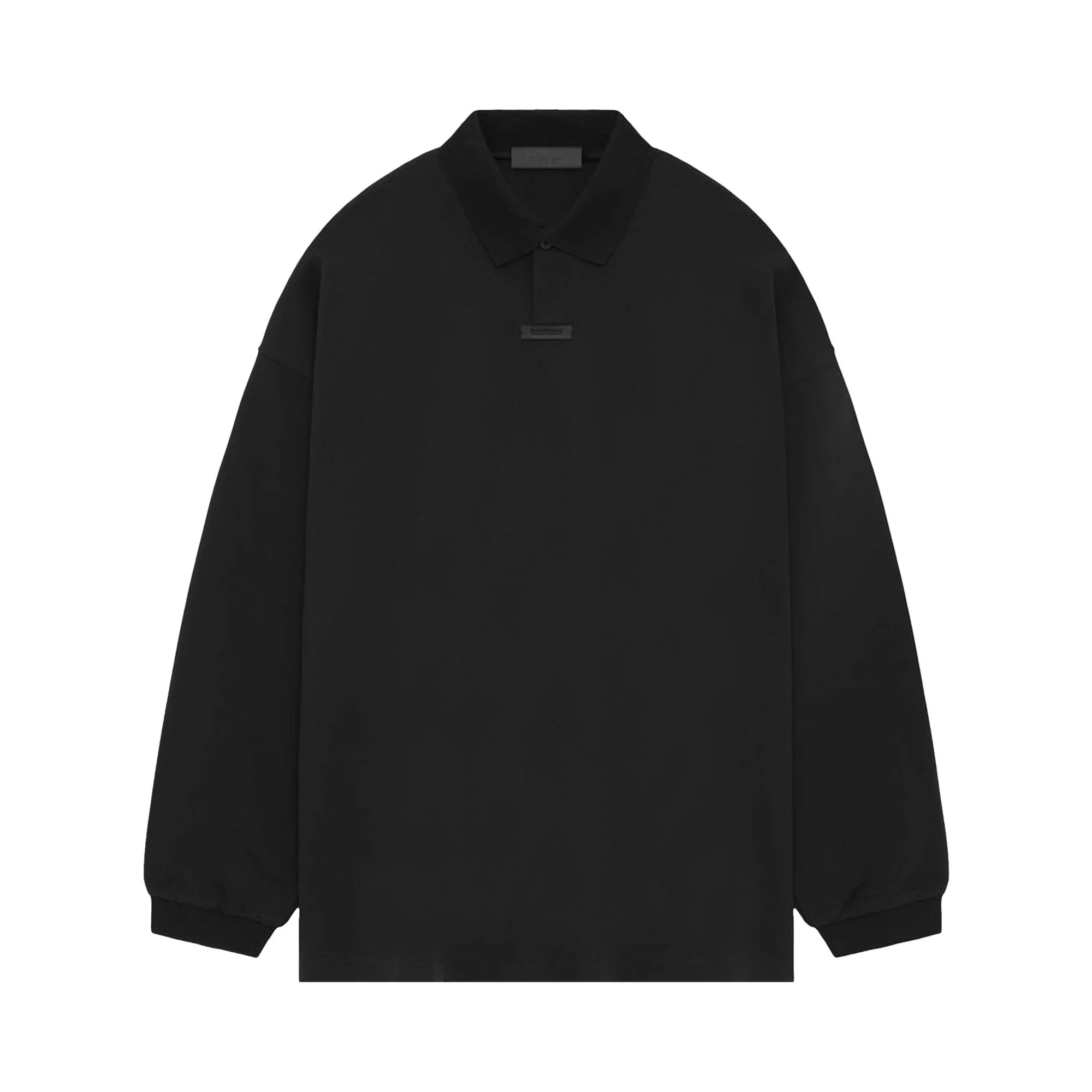 Fear of God Essentials Pique Long-Sleeve Polo 'Black' - 1