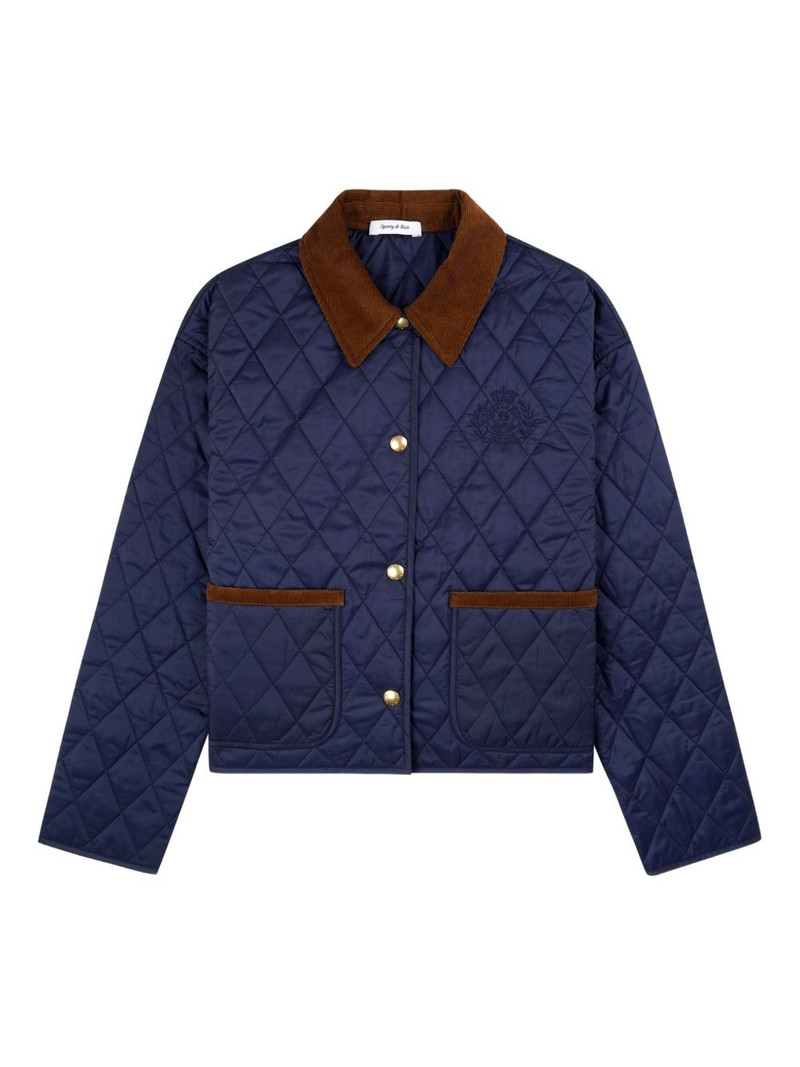 quilted corduroy-collar puffer jacket 1