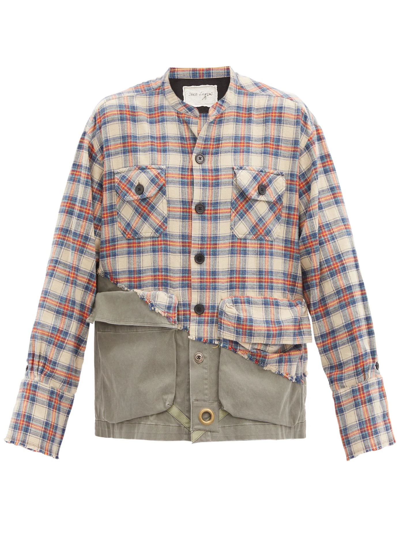 Studio plaid cotton-blend shirt - 1