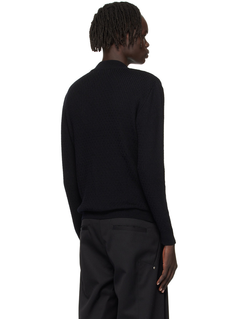 Black Mock Neck Cable-Knit Sweater 3