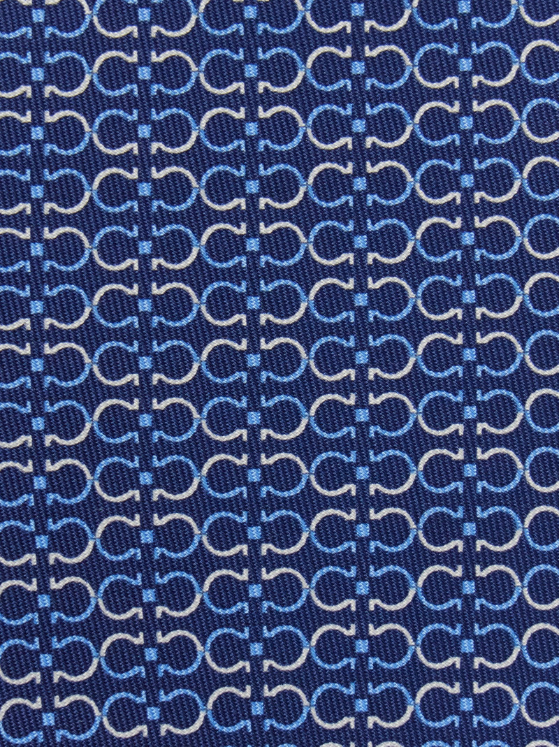 FERRAGAMO Gancini print silk tie outlook