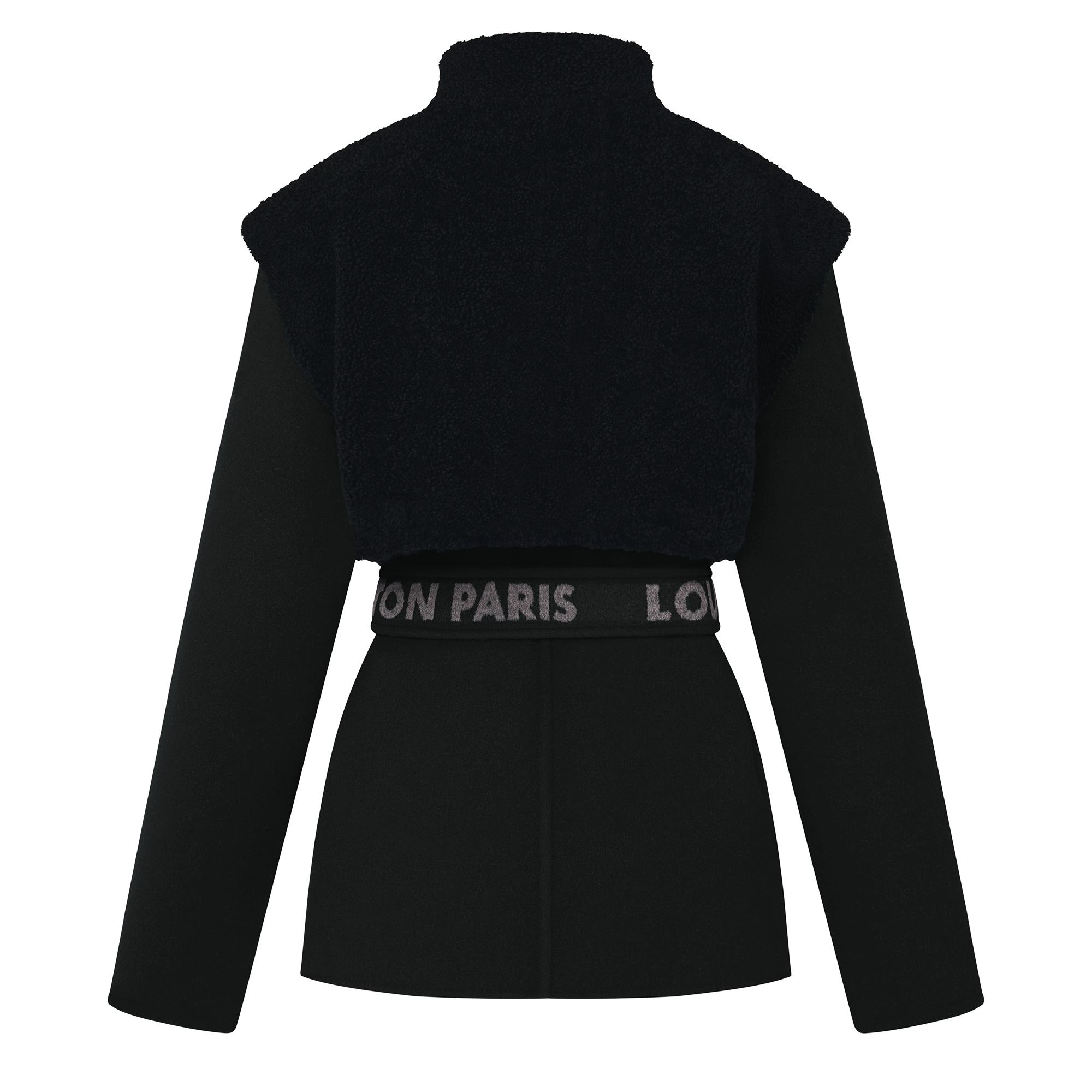 Shearling Gilet Wrap Pea Coat - 3