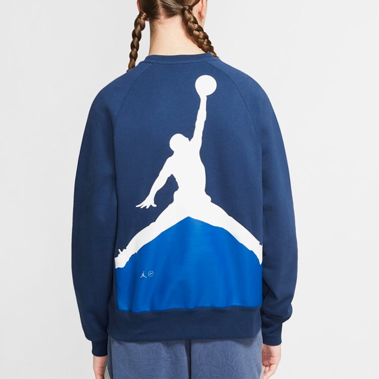 Air Jordan x Fragment Crewneck 'Navy/Sport Royal/White' DA2989-414 - 5