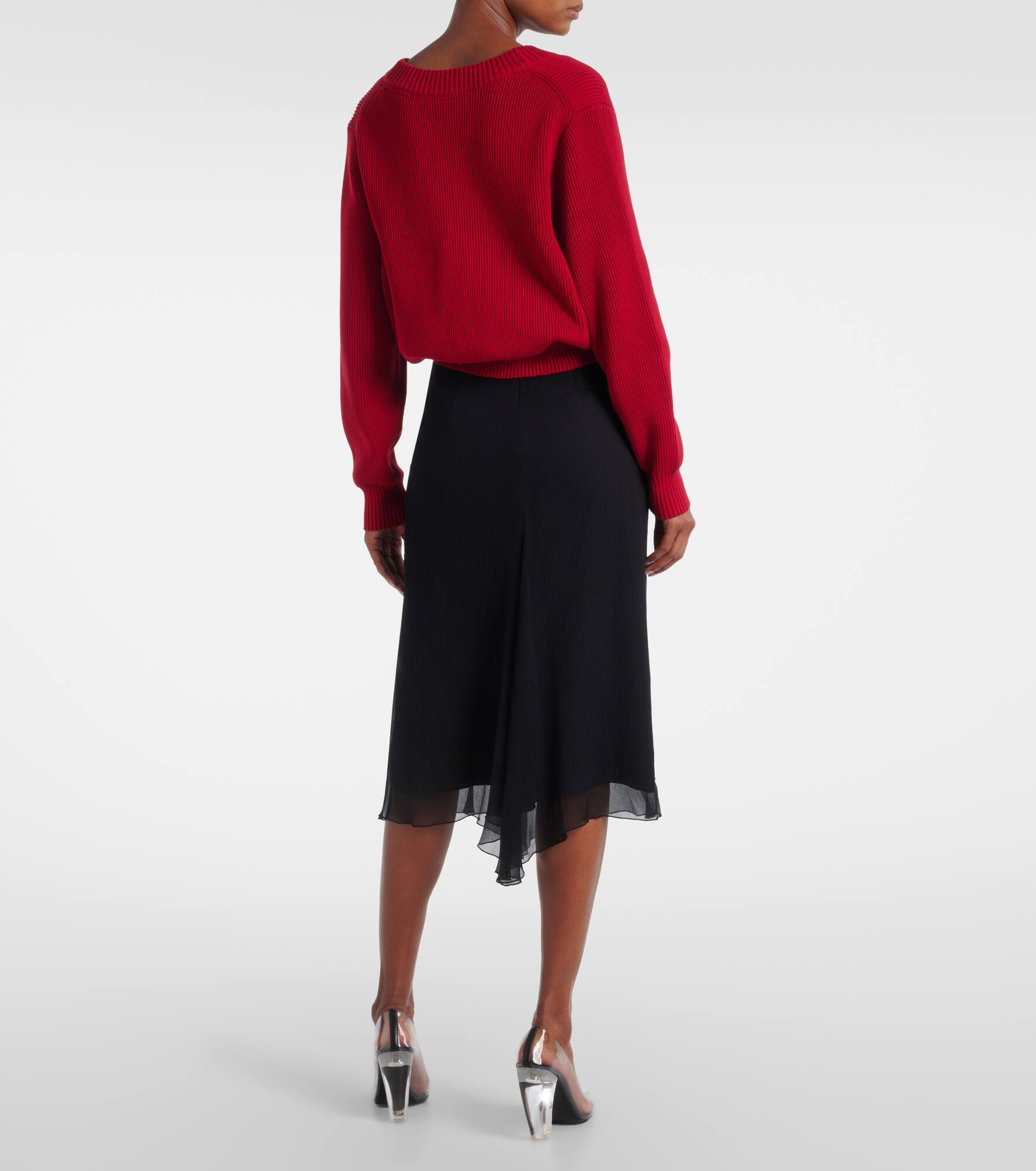 Ribbed-knit cotton and silk-blend sweater - 3
