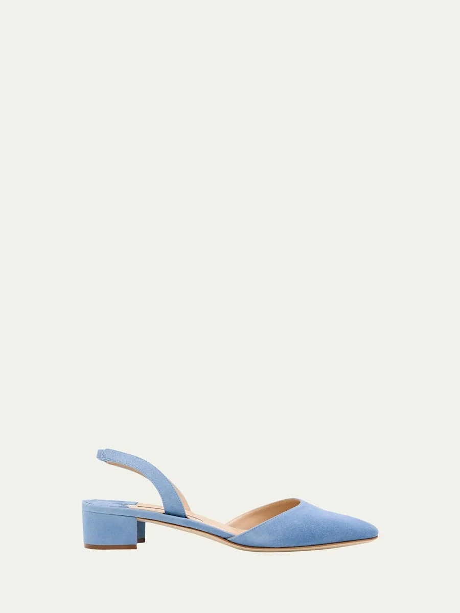 Aspro Suede Slingback Pumps - 1