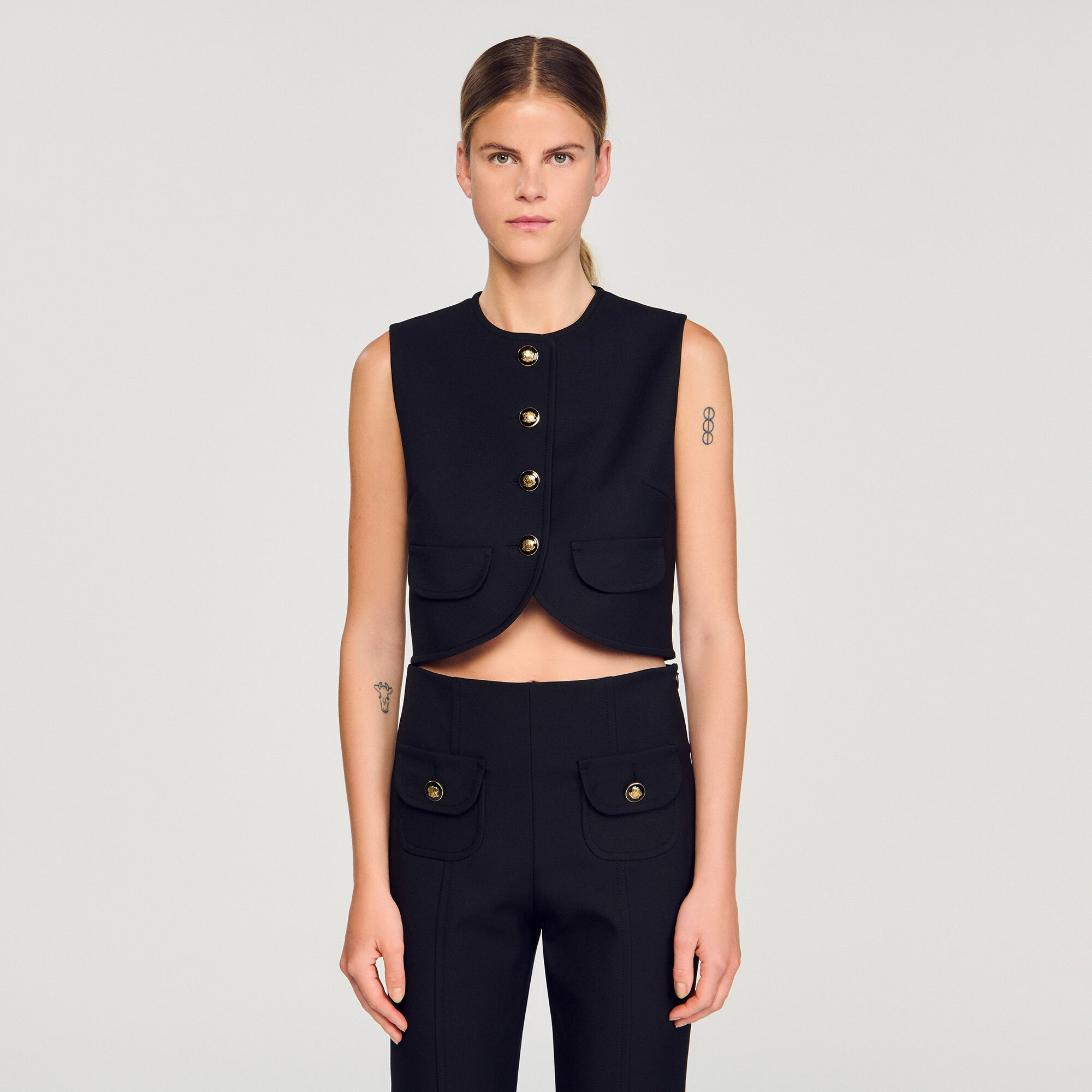 BUTTONED CROP TOP - 4