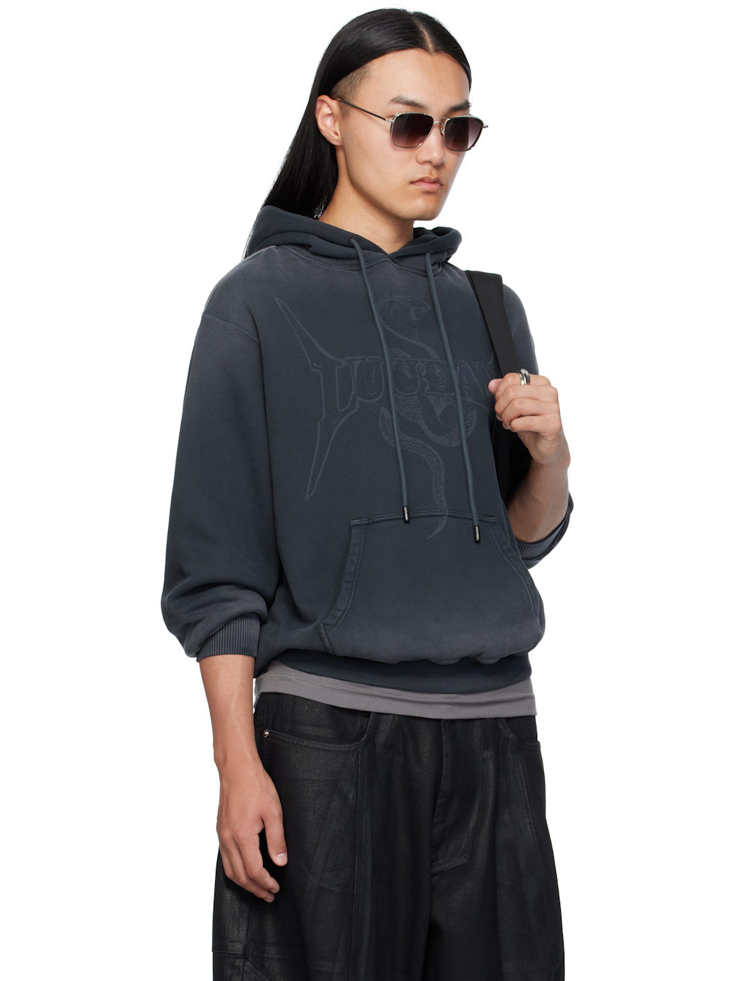 Gray Slouch Hoodie - 2