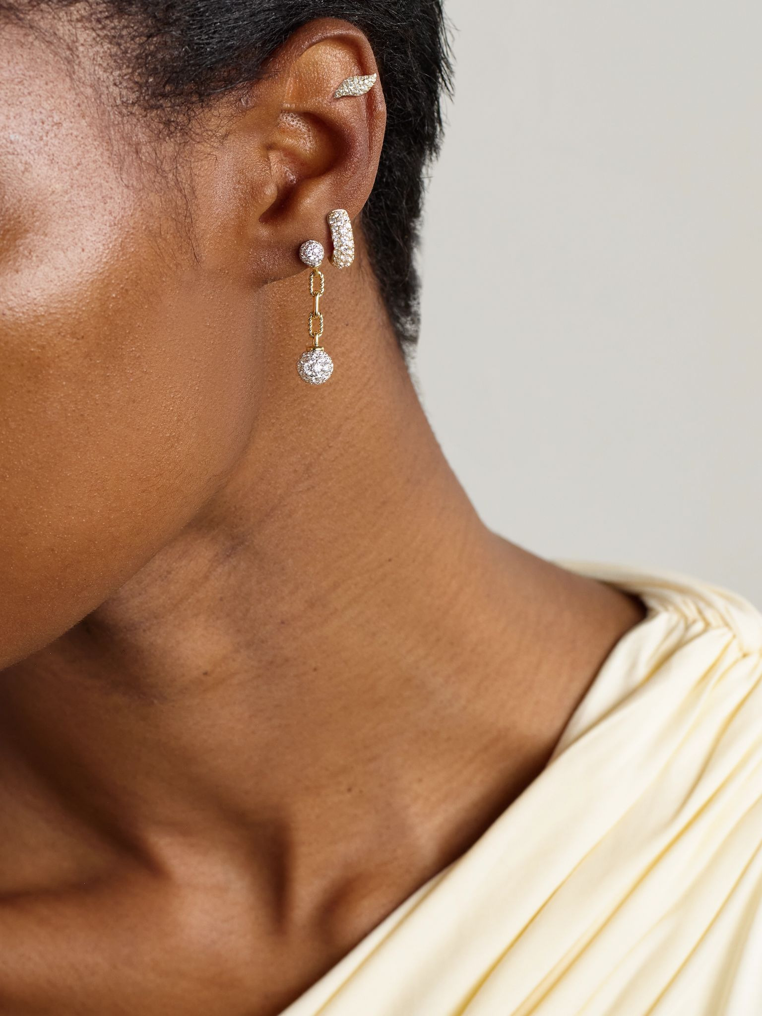 DY Madison® 18-karat gold diamond earrings Gold - 4