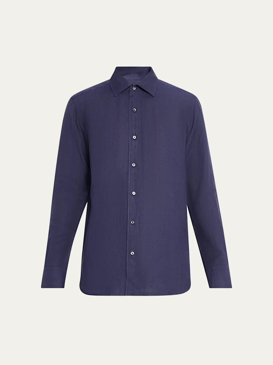 Men's Oasi Lino Linen Button-Down Shirt - 1