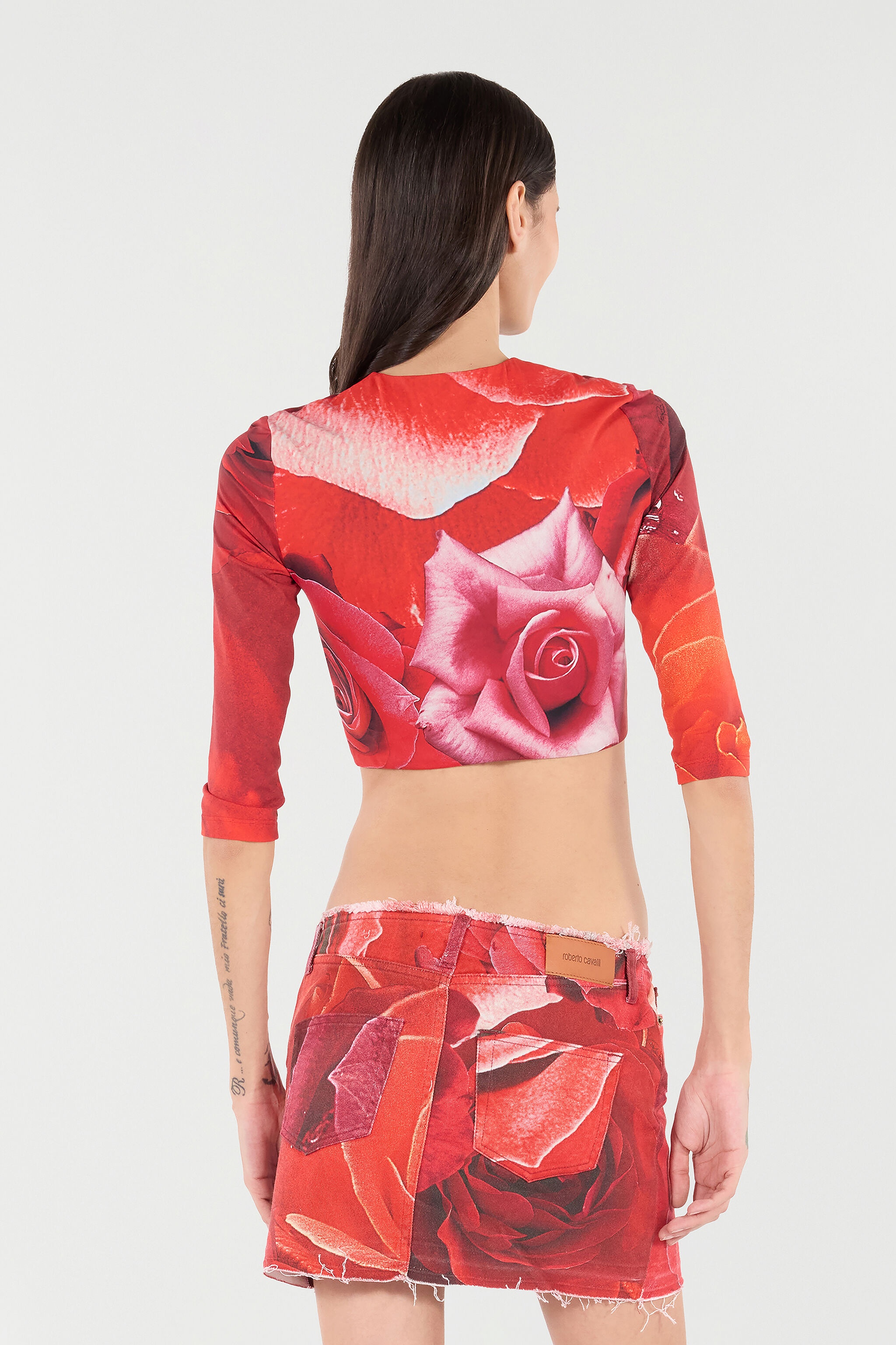 Rose-Print Crop Top - 4