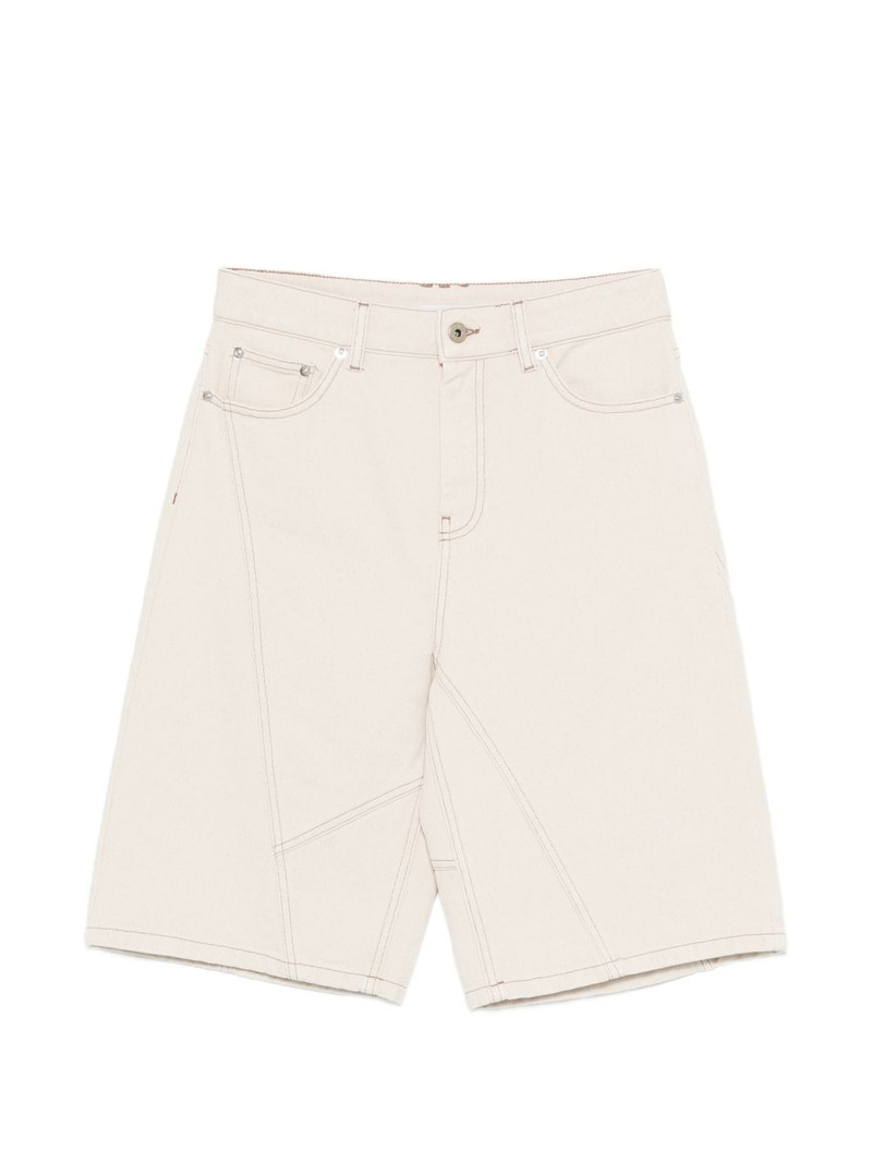 panelled contrast-stitch shorts 1
