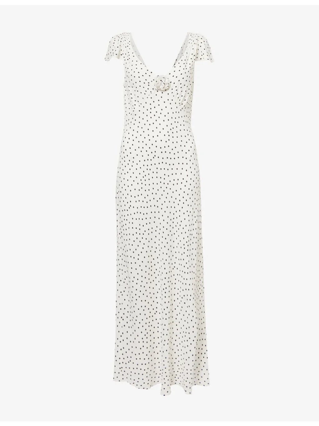 Cathy Polka-Dot Woven Midi Drss - 1