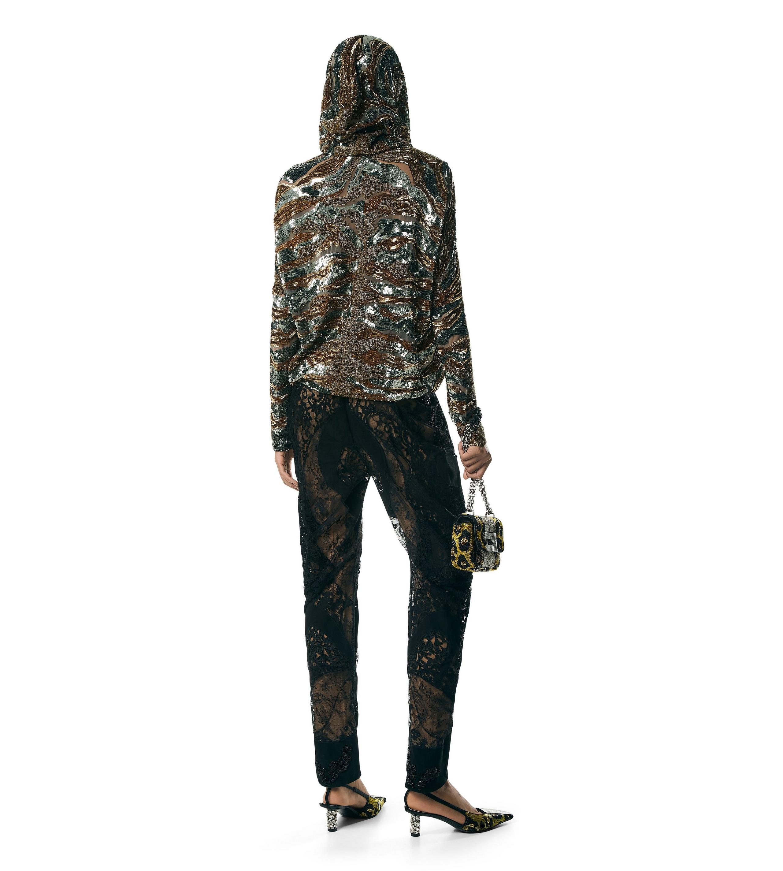 LACE PATCHWORK & JET EMBROIDERY PANTS - 5