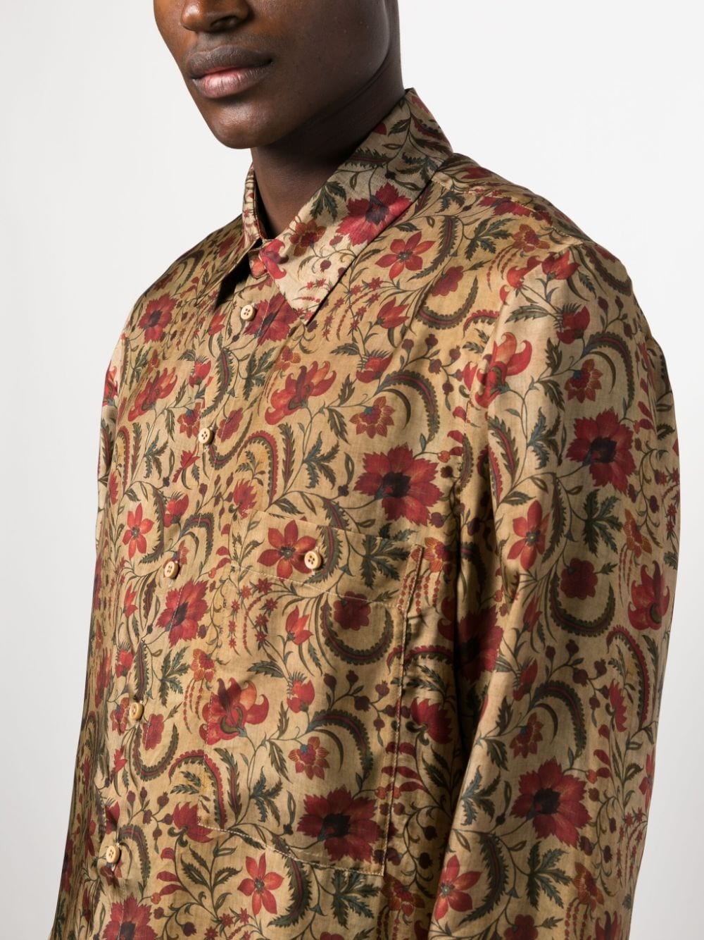 floral-print long-sleeved shirt - 5