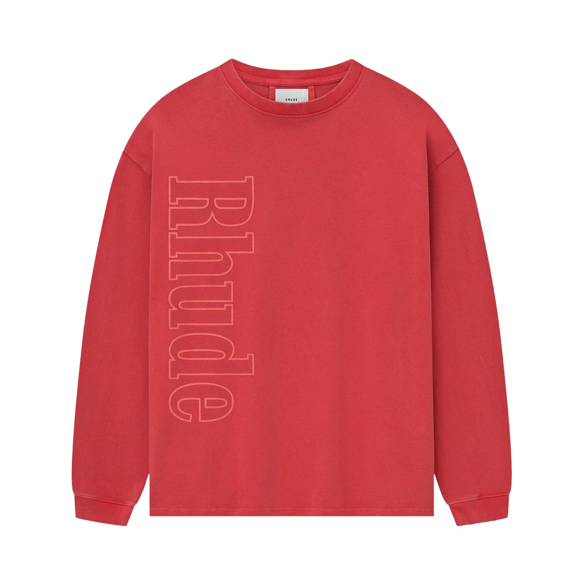 Rhude Logo Long-Sleeve Tee 'Vintage Red' - 1