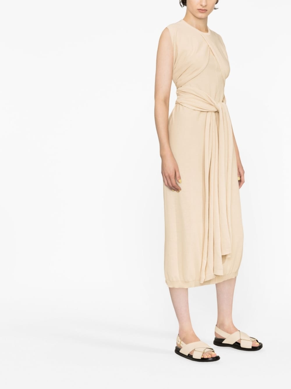 tie-detail cotton dress - 3