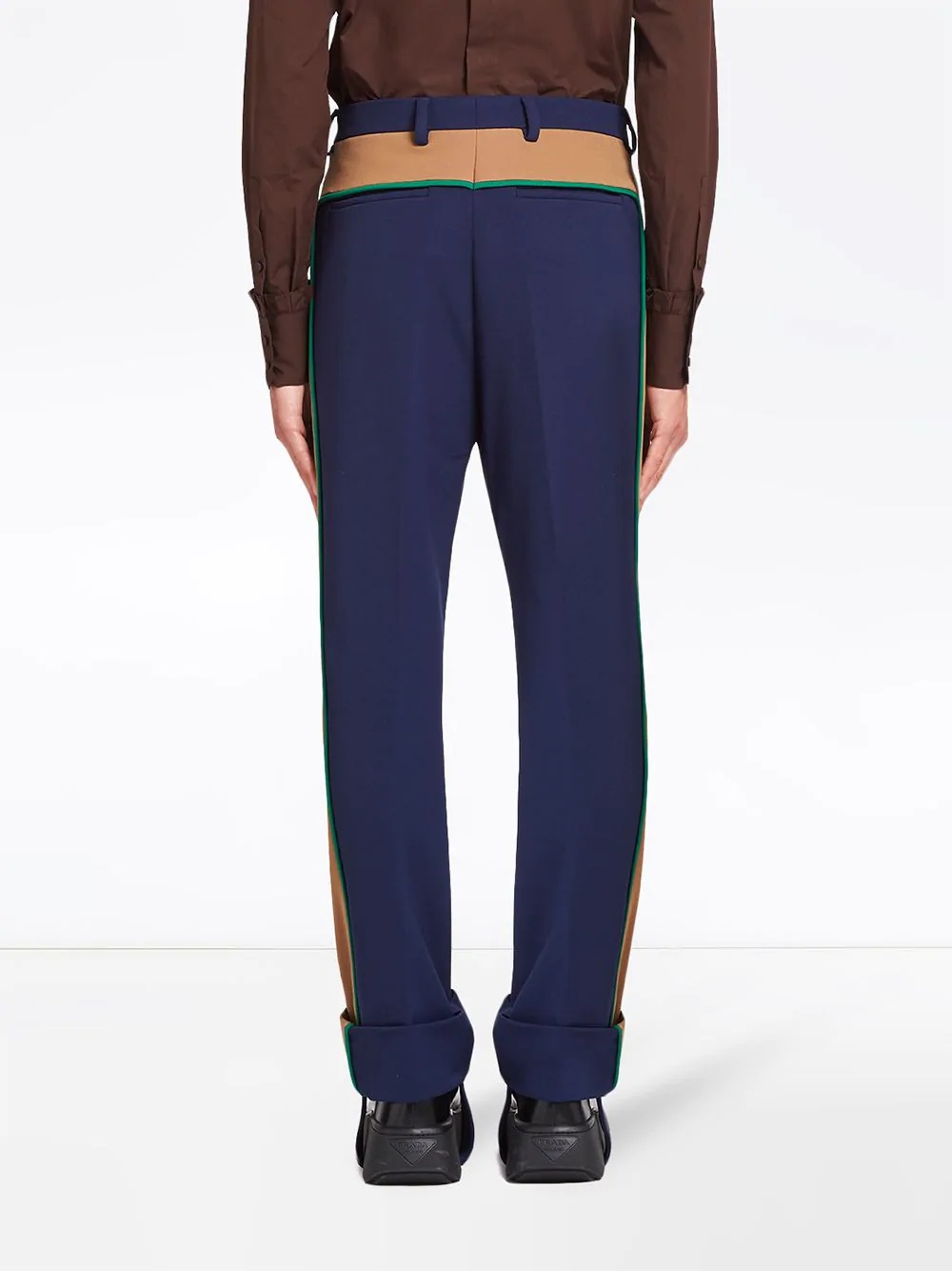 side-stripe straight-leg stirrup trousers - 4