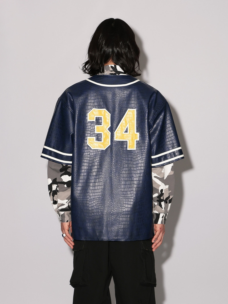 FAKE CROCODILE LEATHER BASEBALL SHIRT 5