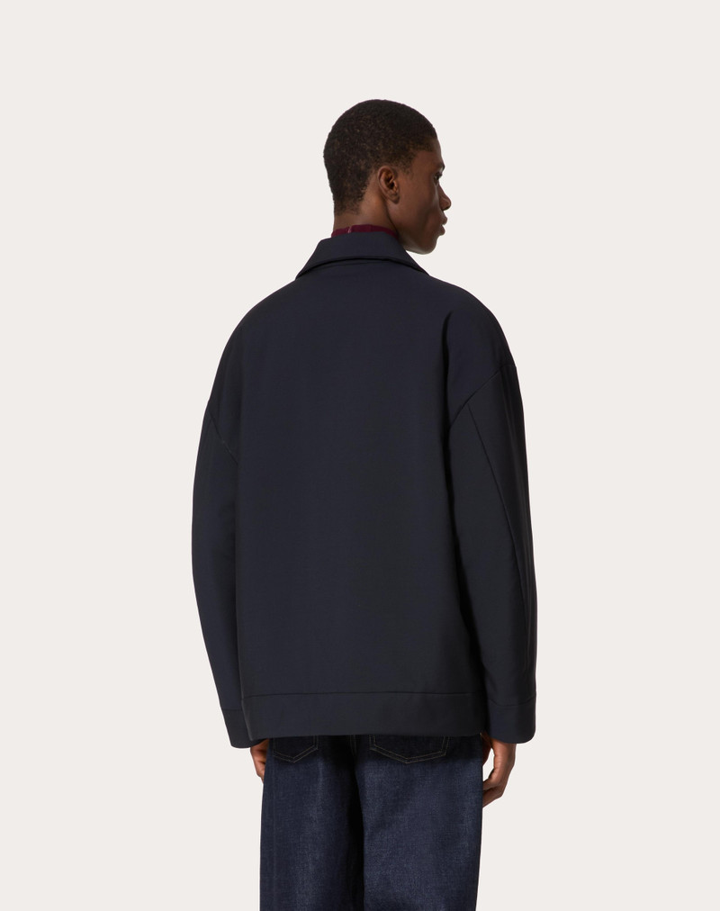 MOHAIR WOOL PEA COAT WITH V DETAIL 4