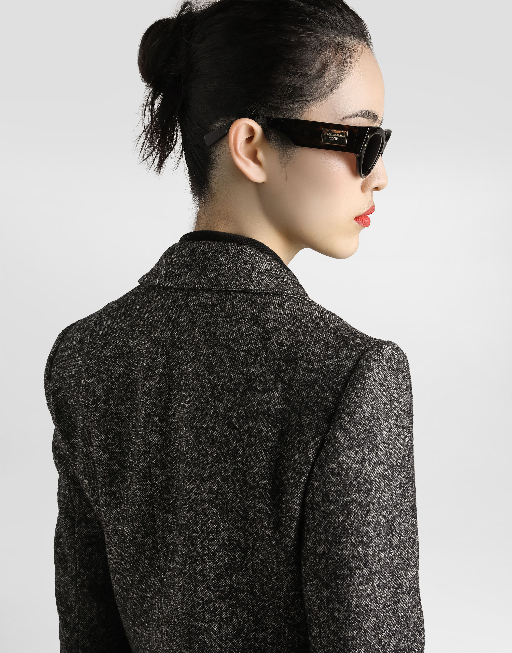Single-breasted jacket in dotted wool blend - 5