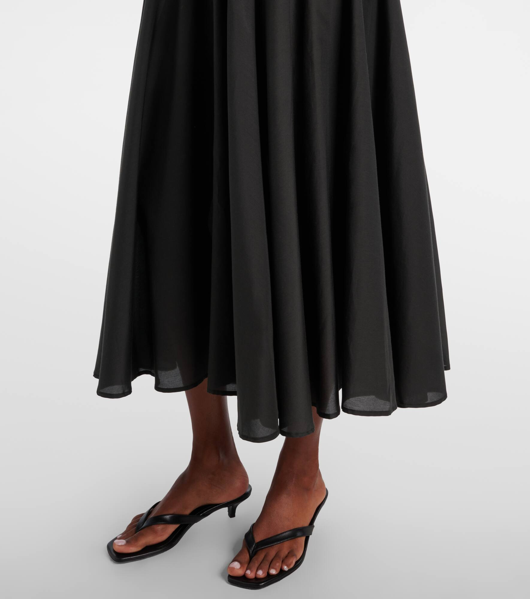 Rita gathered cotton and silk maxi dress - 5