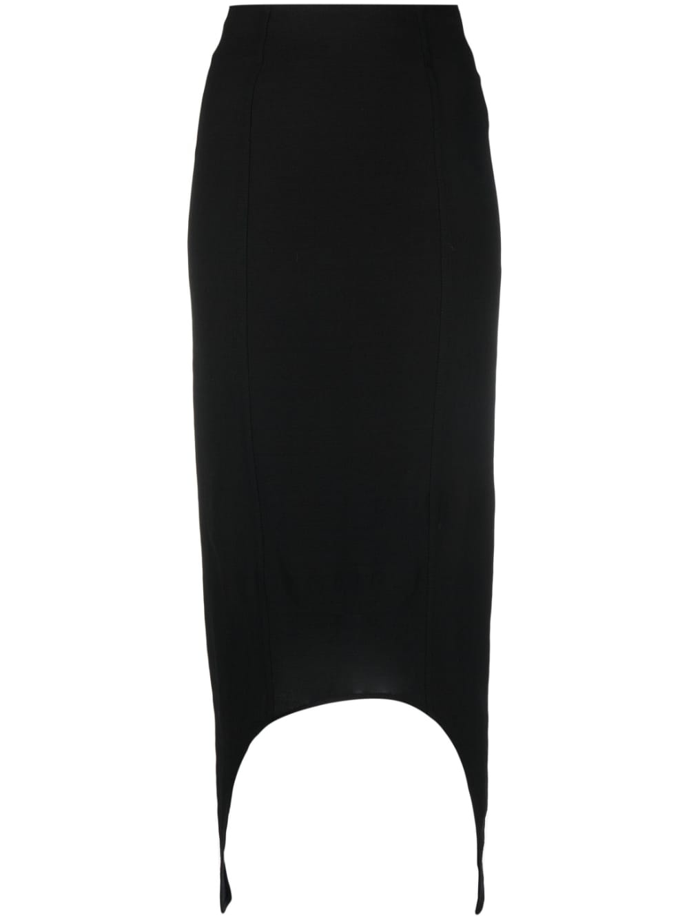 asymmetric high-waisted midi skirt - 1