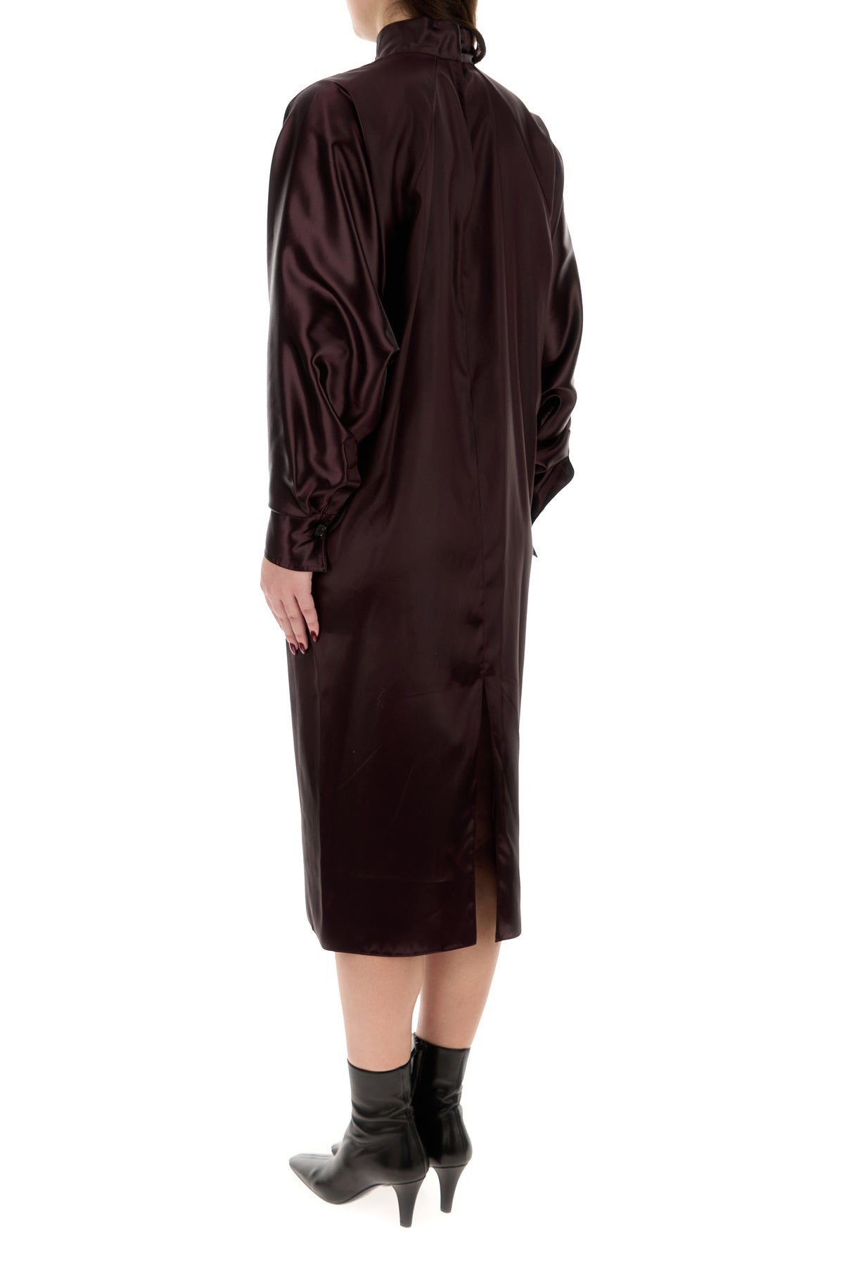 ワンピース Salvatore Ferragamo Burgundy Satin Dress FERRAGAMO Burgundy satin dress | gebnegozionline | REVERSIBLE