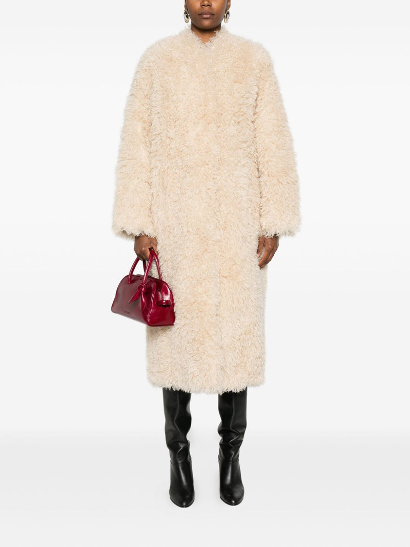 STAND STUDIO long-sleeved faux-fur coat outlook