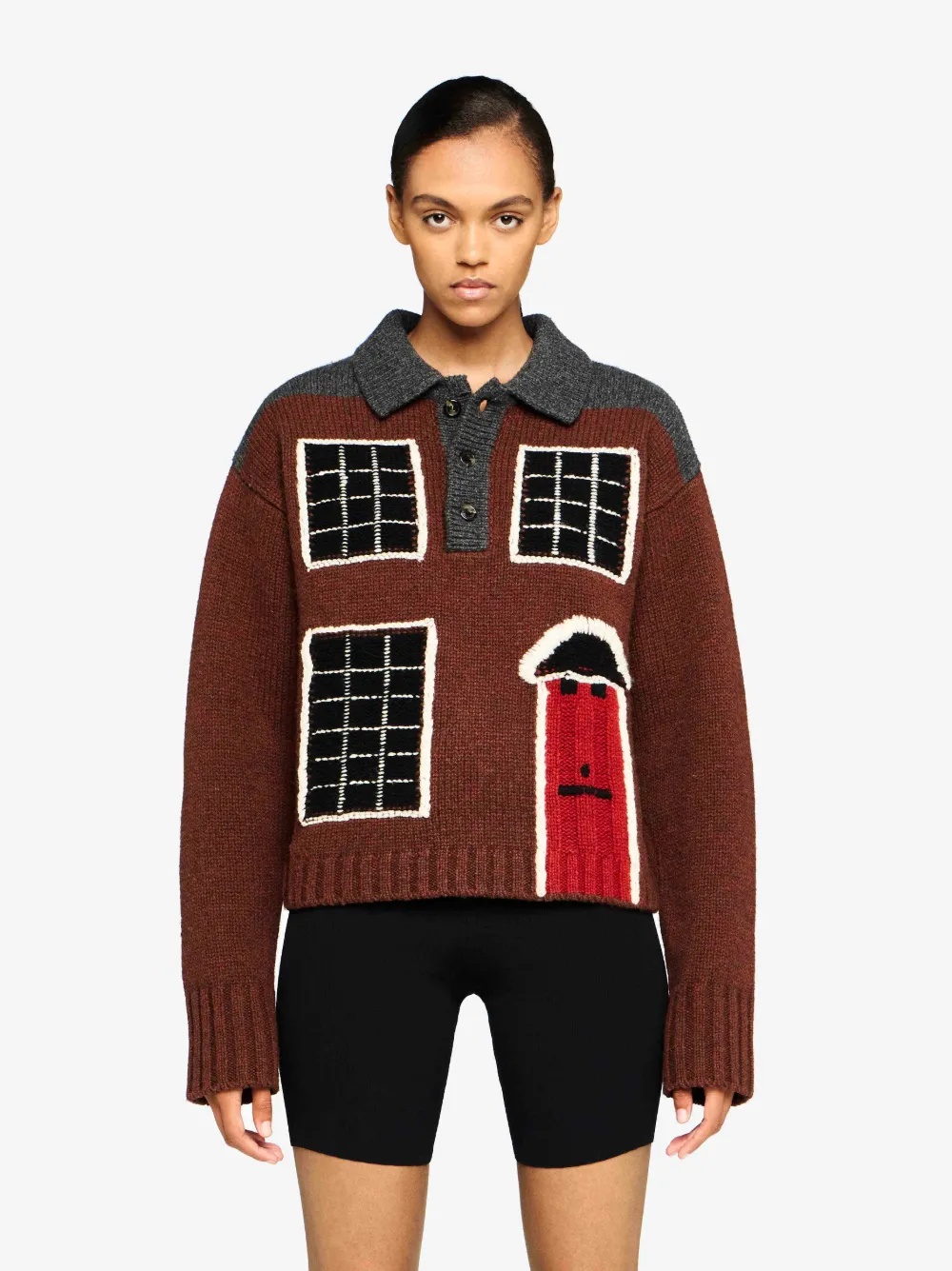 HOUSE' INTARSIA POLO SWEATER - 2