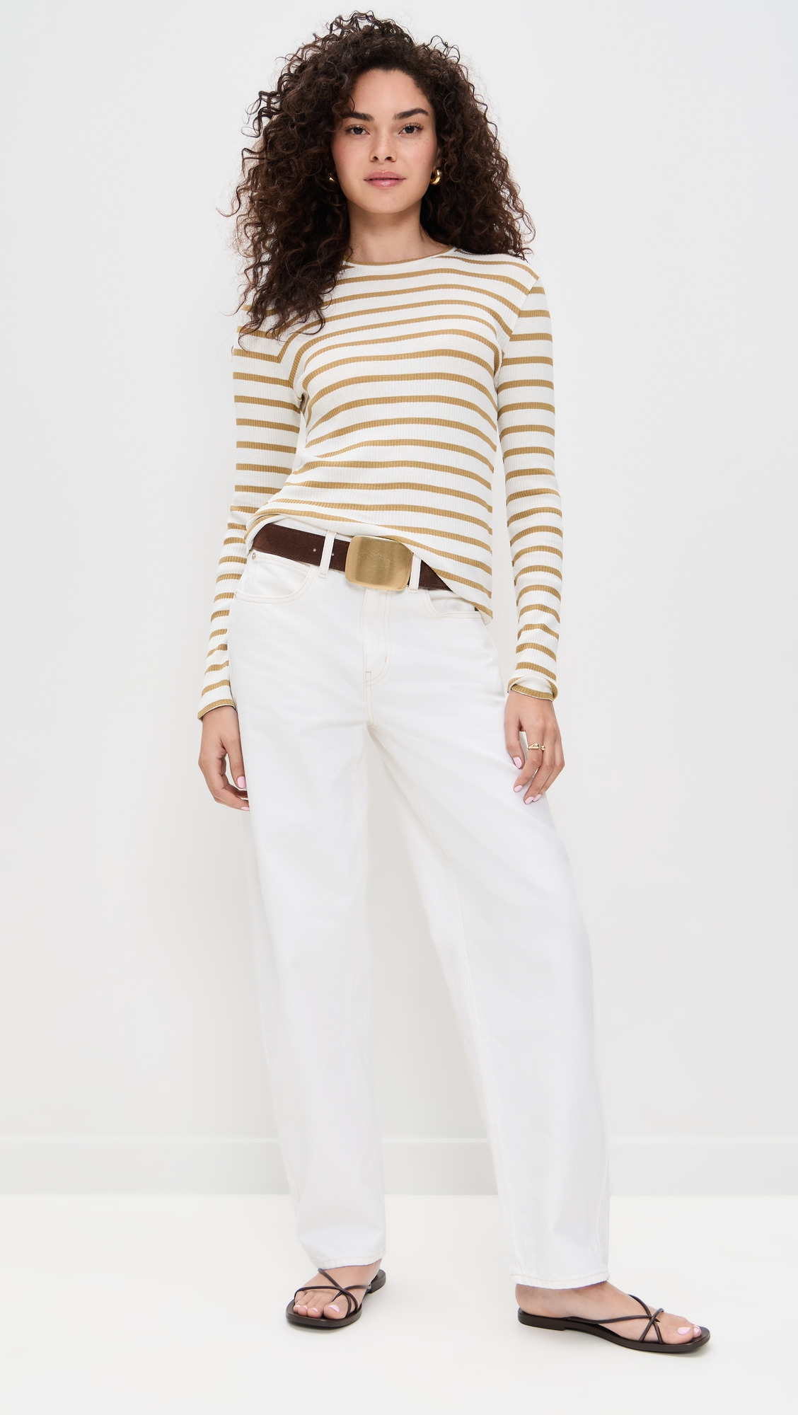 Rib Stripe Long Sleeve Crew Tee - 4
