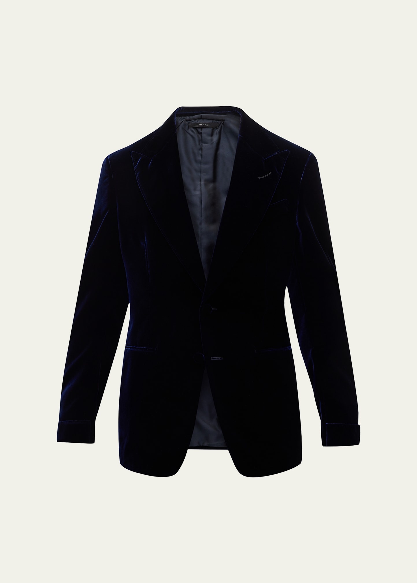 Men's Wool-Silk Velvet Cocktail Jacket - 1