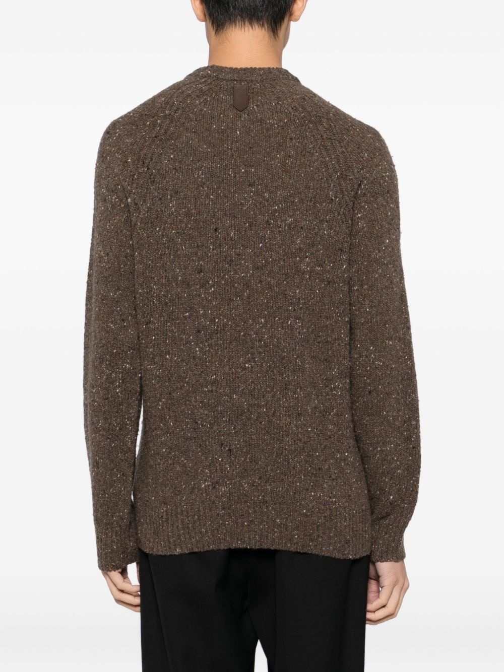 speckled crew-neck sweater - 4